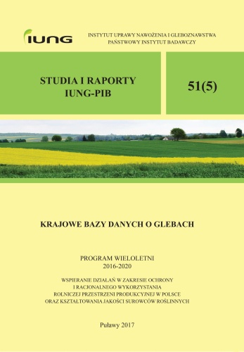 KRAJOWE BAZY DANYCH O GLEBACH STUDIA I RAPORTY IUNG-PIB 51 - OKŁADKA